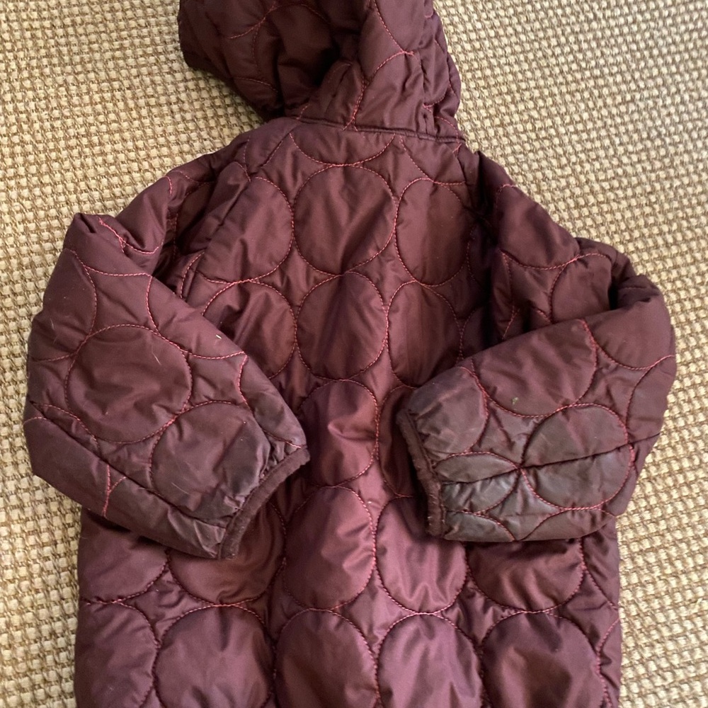 Patagonia Reversible Kids Quilted Jacket - Brown/floral 2T-4T - Picture 3 of 5